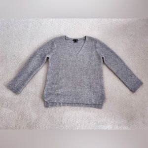 Massimo Dutti Gray Wool V-neck Sweater